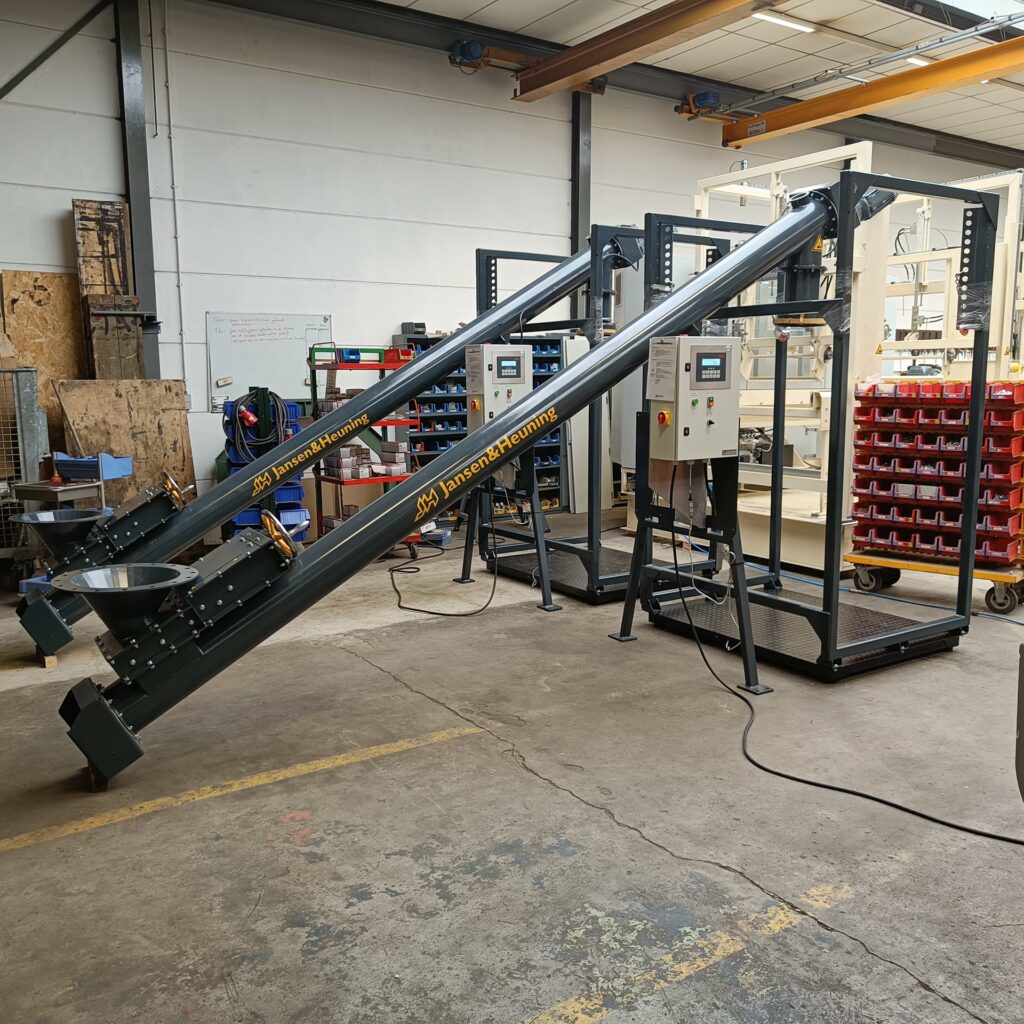 bigbag vulstation tijdens het vullen van een bigbag