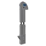 3D-illustratie van complete bekerelevator met kokersecties